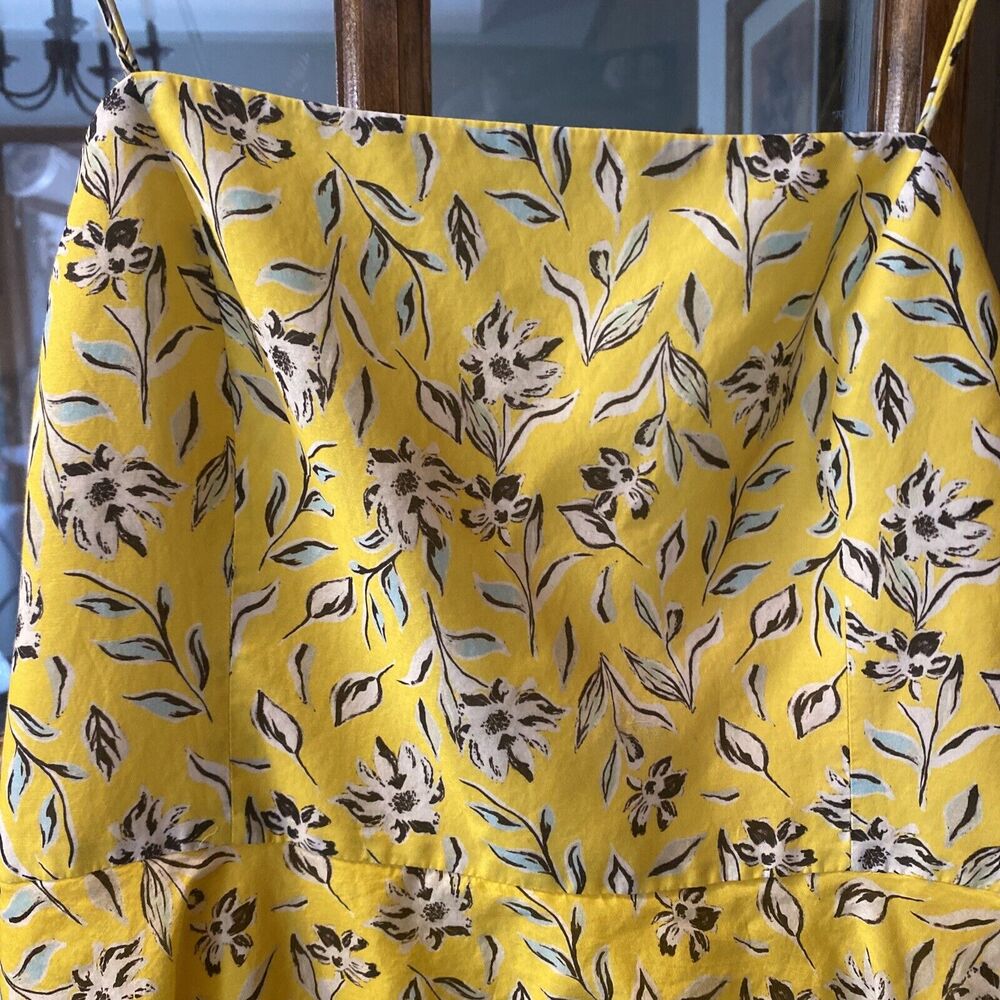 ALICE + OLIVIA Glinda Floral Silk-Cotton A-Line Swinging Sunbeam Yellow Dress 10 - Picture 2 of 7